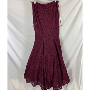 La Femme Burgundy Strapless Gown Size 8